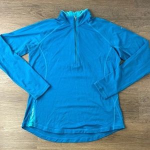 Icebreaker Merino Women’s Teal Bodyfit 260 Long Sleeve 1/4 Zip Pullover sz XL